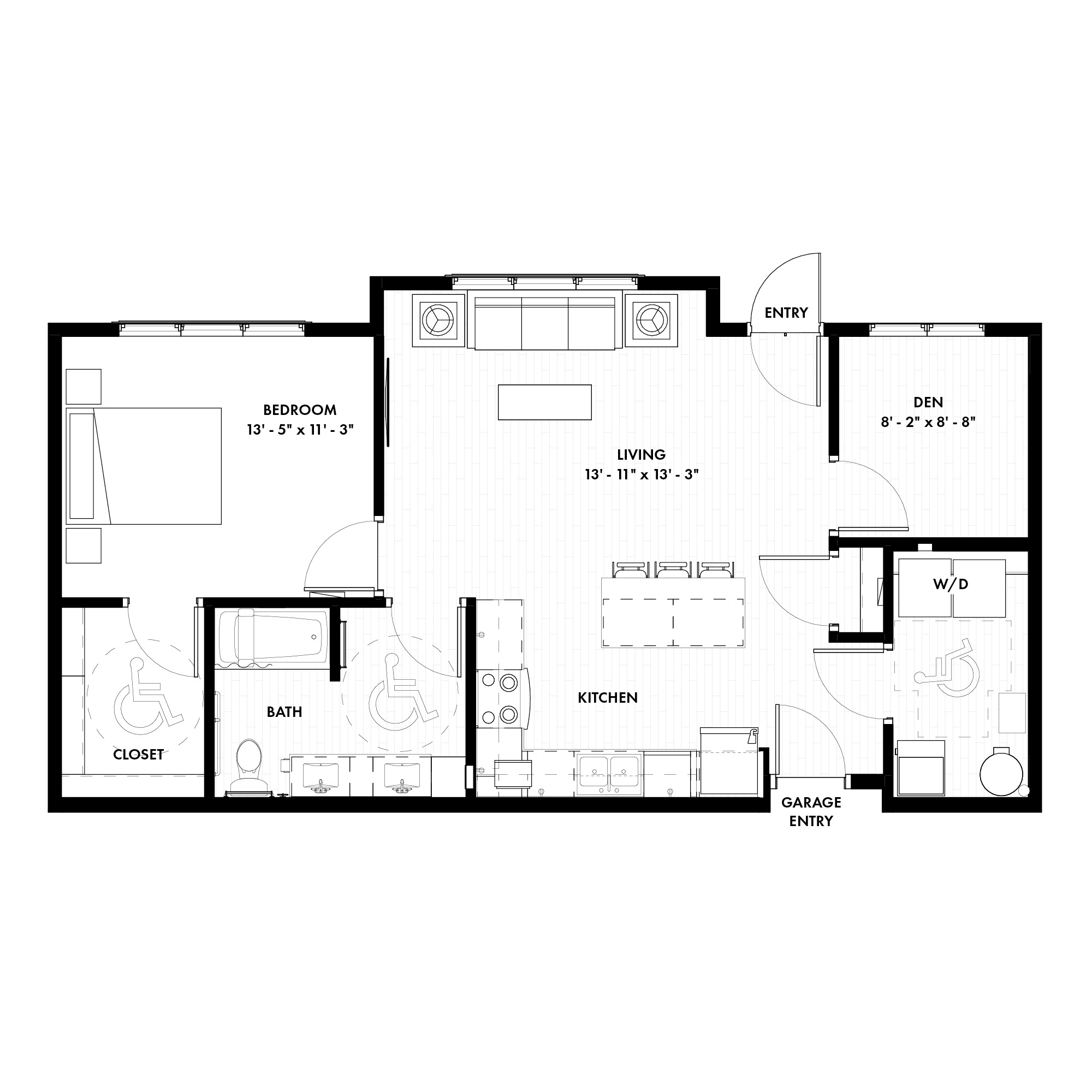A2 with Den 2D floorplan image 